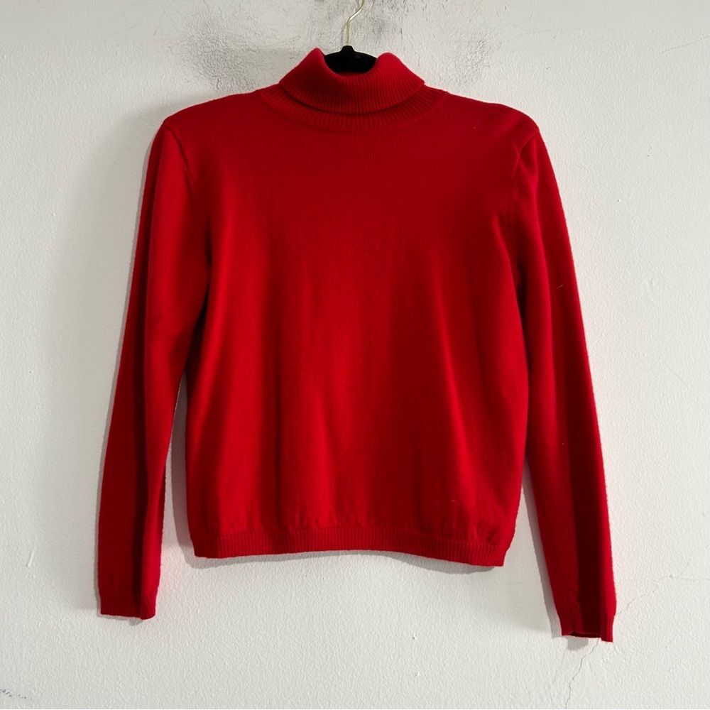 Pendleton Merino Wool Red Turtleneck Sweater Small Quiet Luxury Capsule Timeless